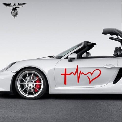 EmpireYing 3 Size 8 Colors Faith Hope Love Symbol Heart Jesus Cross Happy Car Sticker Motorcycles Door Styling Vinyl Decal Gifts