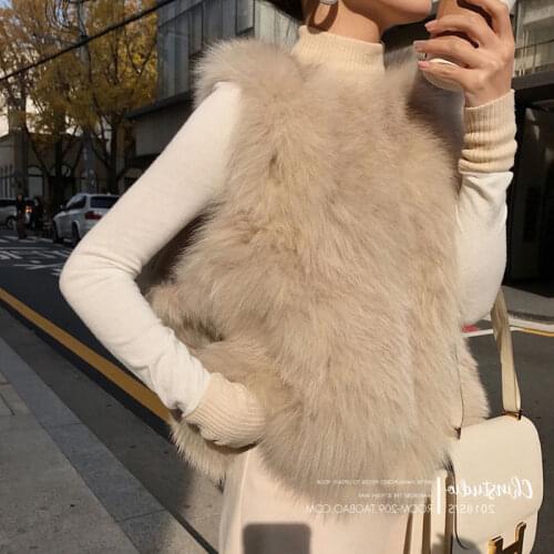 2021 New Autumn Woman High Quality Faux Fur Vest Coat Female Warm Fashion Coat Vests Winter Ladies Solid Waistcoat Jacket Q256