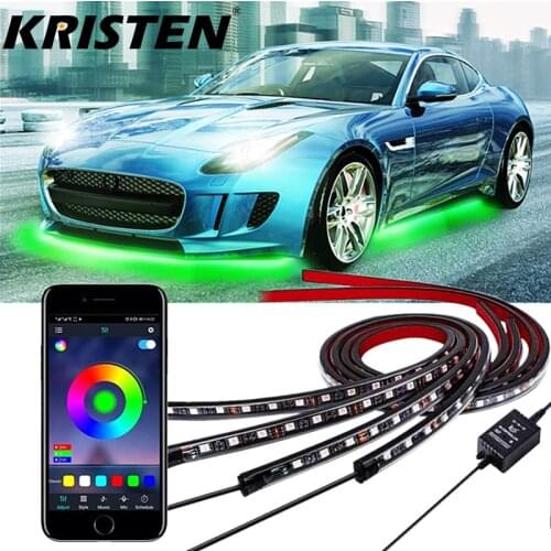 Car Underbody Light Led Decorative Lamp Auto RGB Underglow Flexible Strip APP Control Car Led Neon Light