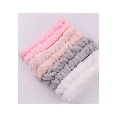 Coral Fleece Headband Elastic Kont Hairband Plush Headband Elastic Solid Korean Style Bow Hairbands Wash Face Hair Accessories