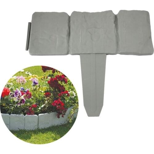 Practical Garden Border Fence Plastic 22.5*25.5*2CM Gray Courtyard Stone