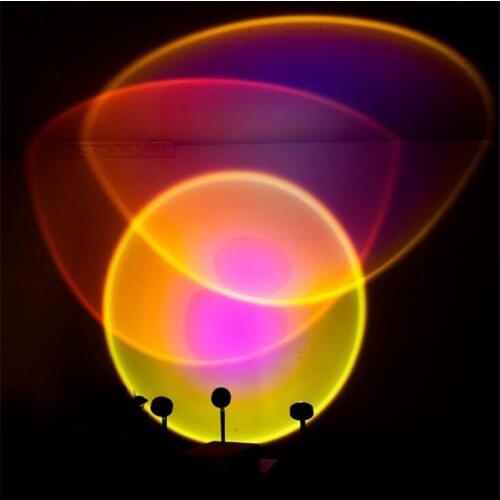 Rainbow Sunset Projector Atmosphere Led Night Light ins photography Home Coffe shop Background Wall Decoration Colorful Lamps