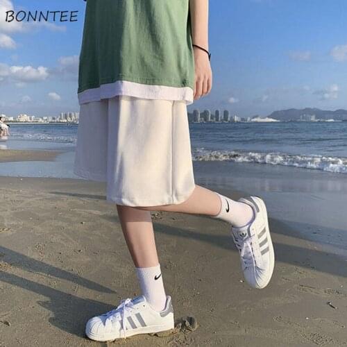 Shorts Women Pure Leisure All-match Fashion Knee-length High Elasticity Ulzzang College Holiday Loose Female Streetwear Summer