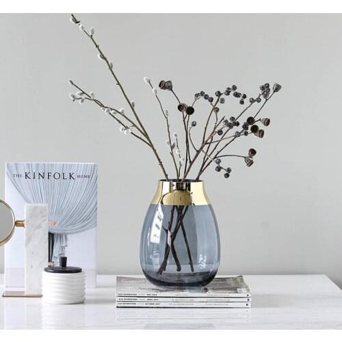 Glass Vase Transparent Vase Modern Minimalist Home Living Room Table Decoration Ornaments