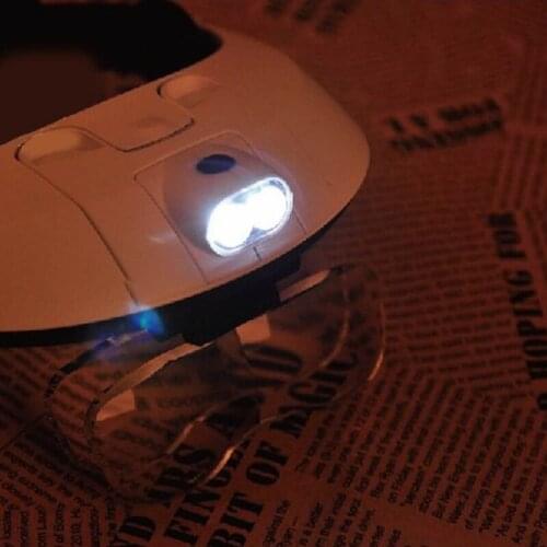 LED Lamp Light Headband Headset Head Jeweler Magnifier Magnifying Glass Loupe 62KC