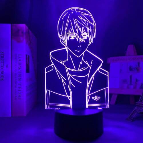 Led Light Anime Free Haruka Nanase for Kids Bedroom Decor Night Light Brithday Gift Room Desk Acrylic 3d Lamp Free Manga