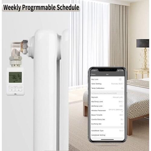 TUYA Zigbee Thermostat Valve APP Programmable Thermostat Heater Heating TRV Thermostatic Radiator Valve Temperature Controller