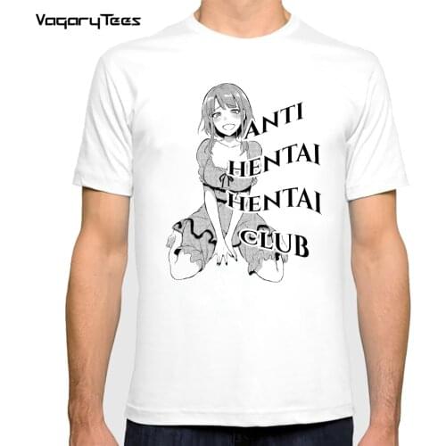 Vagarytees Ahegao Anime Cute Girl Baka Waifu Material, Gift For Otaku T-Shirt Men Tshirt Hip Hop T Shirt Tees Harajuku Funny
