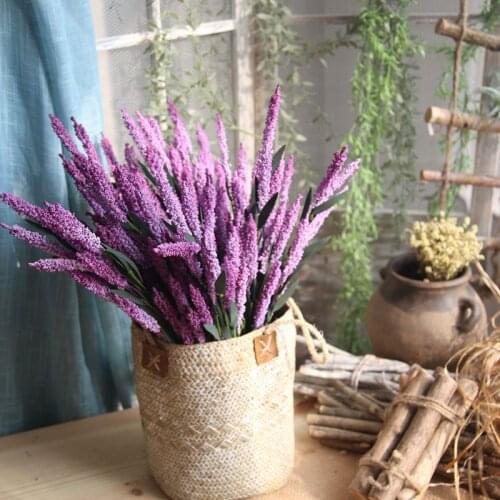 5PCS 64cm PE Lavender Flower Branch 5 Heads Artificial Flowers Wedding Birthday Christmas Party Decoration flores artificiais