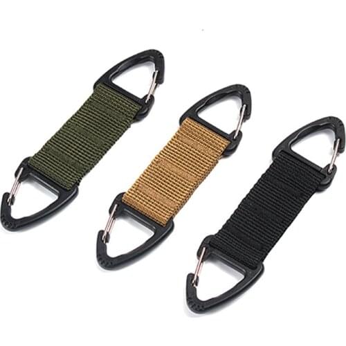 High Strength Nylon Webbing Double Ended Triangular Carabiner Spring Clip