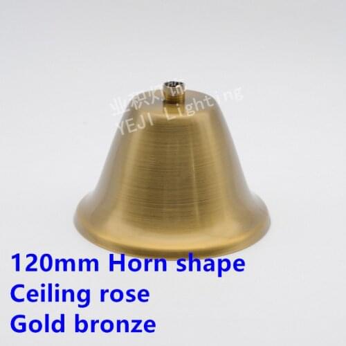 120mm gold bronze Horn shape Ceiling rose bell Suitable for Crystal Light candle chandelier restaurant lamp Lighting Accessories