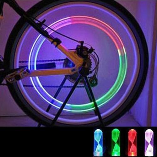 1 Pair Bike Car Motorcycle Wheel Tire Valve Colorful LED Flash Lights Lamps Cycling Tyre Wheel Lights LED Neon Lamp Cover Wheel