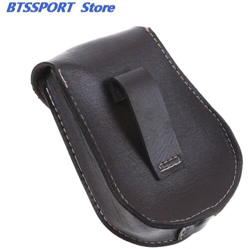 1 PC Black/Brown Outdoor sports package leather Slingshot bag back through the belt durable for hunting 5.2*5.4 cm