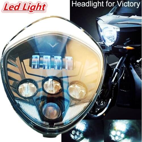 1 PCS Victory Motorcycle headlight Cross Led headlight kit Black for 2007-2015 Cross Country Tour, Cross Country, Cross Roads