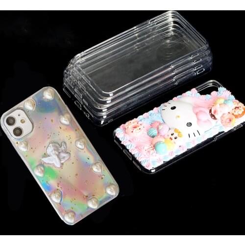 1pcs Ultra Thin Clear Phone Case with Groove Crystal Epoxy Silicone Resin Phone Case Mold Jewelry Making Craft Accessories Tools