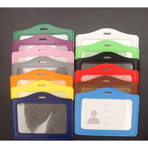 13 Kinds Of Color PU Transverse Badge Card Holder Unisex Women And Men School And Hospital Office Entrance Card Set