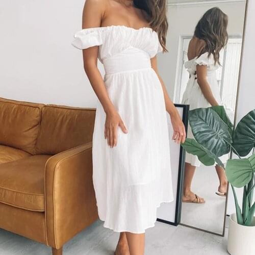 2021 Summer Sexy Off The Shoulder Strap Tank Long Maxi Lace White Dress For Women Sundress Designer Clothes Corset Party Dresses