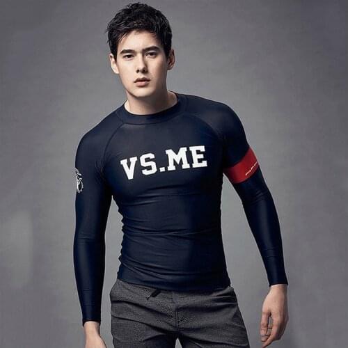2021 New Korea fashion splicing long sleeve sun-protective diving suit slim split high waist swimsuit for women and men t shirt