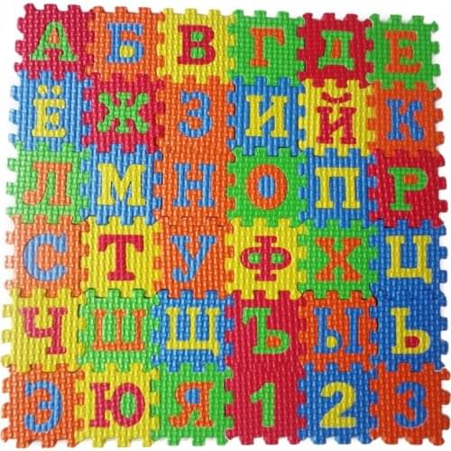 36pcs EVA Puzzle Baby Toys Foam Alphabet Numbers Play Mat Floor Kids Carpet Carpet for Children Russian Animal Safety Kids Toys