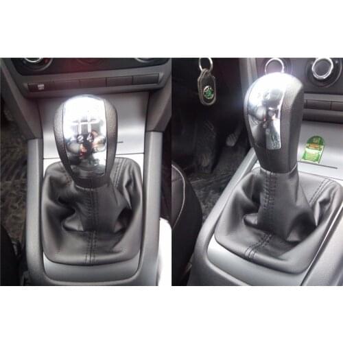 5/6 Speed For Skoda Octavia 2 A5 A6 2004-2013 Car Styling Manual Gear Shift Knob Gaiter Boot Frame Base Cover Gearshift Handball