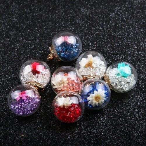 5pc/bag Colorful Transparent Glass Ball Charms Plastic Sequins Pendant For Jewelry Making DIY Necklace Accessories Jewelry Charm