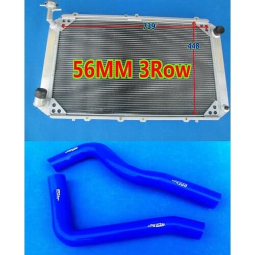 56MM 3ROW Aluminum Radiator & Silicone Hose FOR NISSAN Patrol GQ SAFARI 4.2L Y60 DIESEL TD42 I6 & 3.0L RB30S PETROL Y60 87-97
