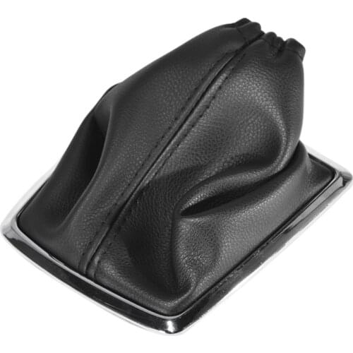 Car Black Leather Gear Shift Stick Gaiter Boot Dust Cover Handbrake For Ford for focus 2005 2006 2007 2008 2009 2010 2011 2012