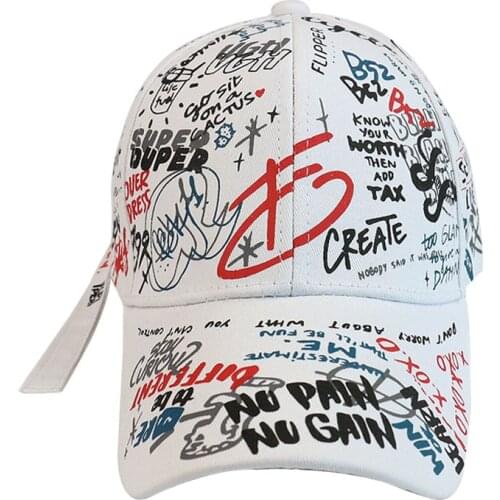 Letter Baseball Cap Graffiti Sun Hip Hop Cap Visor Spring Hat Men Adjustable Snapback Cotton Cap For Women Men Hats