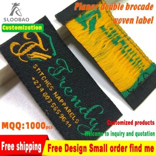 Free Shipping Customized garment woven labels/clothing embroidered tag/brand/dress labels 1000 pcs a lot