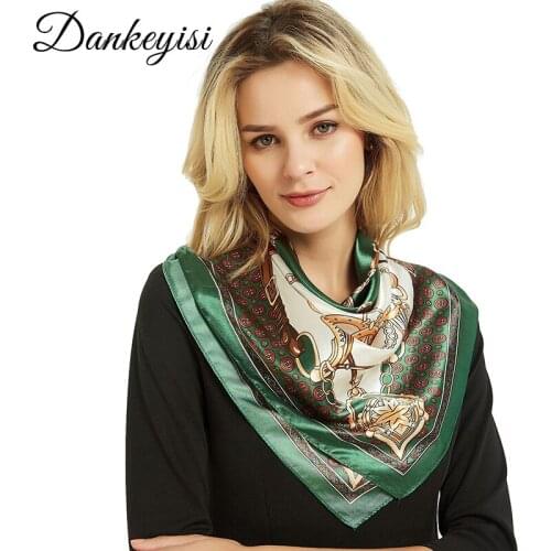 DANKEYISI Women Scarves For Women Silk Scarf Female Square Shawl Bandana For Head Large Hijab Scarfs For Ladies Bag Hair Ribbon