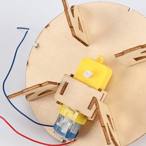 Wooden Electric Space Instrument Assembled Model DIY Kids Assembling Toy Science Q6PD