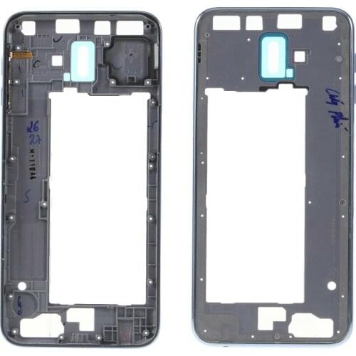 For Samsung Galaxy J6 Plus J6+ 2018 SM-J610 Deep Blue/Baby Blue/Red Color Rear Back Housing Frame Plate Middle Cover