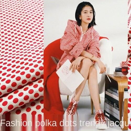 Europe designer fabric Dot jacquard fabric the sun yarn-dyed gold jacquard suit dress windbreaker fashionable brocade fabric