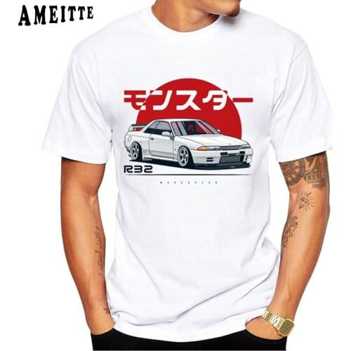 New Summer Mens Short Sleeve JDM Icons S2000 Supra Skyline GTR Kenmer Car Print T-Shirt White Casual Tops Hip Hop Cool Boy Tees