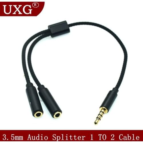 Laptop Headset 3.5mm 2 to 1 Conversion Cable Mobile Phone Microphone Audio 3.5mm 1 to 2 Extension Adapter PC Converter Cord 25cm