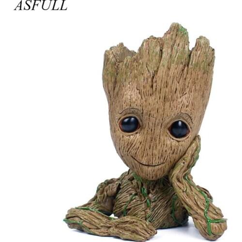 ASFULL Creative Flowerpot Baby Action Figures Cute Model Toy Pen holder bonsai Pot Best Gifts For Kids Decorative ornaments