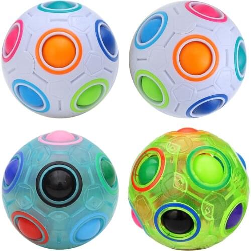 Creative Magic Rainbow Ball Cube Speed Puzzle Ball Kids Educational Learning Funny Gifts Toys for Children Adult Stress Reliever