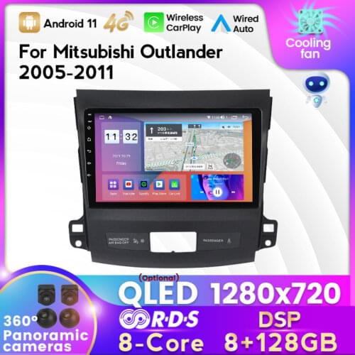MEKEDE IPS 6+128G DSP Android 11 Car Radio Multimedia Player For Mitsubishi Outlander 2005-2011 GPS Navigation Carplay Auto RDS