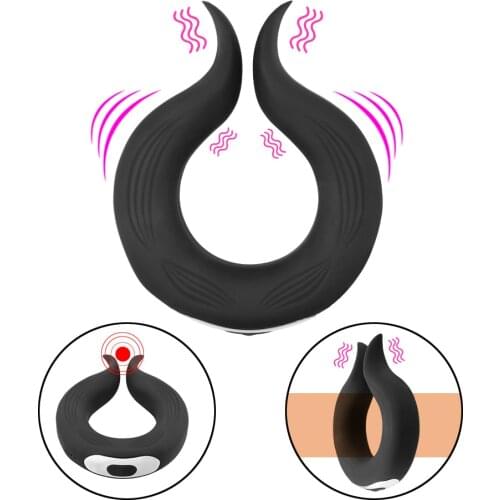 Male Chastity Cock Ring Sex Toys for Man Dildos Vibration For Gay Erotic Delay Ejaculation Penis Ring Vibrator 10 Frequency