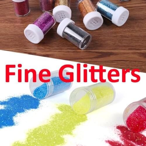 12 colors Fine Glitters Sequins Glitter Duster Spray Bottle Brush Spoon for DIY Scrapbooking Art Card Decoration Supplier