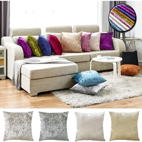 Crushed Velvet Cushion Cover Solid Color Pillow Cover 45x45cm Beige Grey Decoration Kussenhoes for Living Room Sofa Home Decor