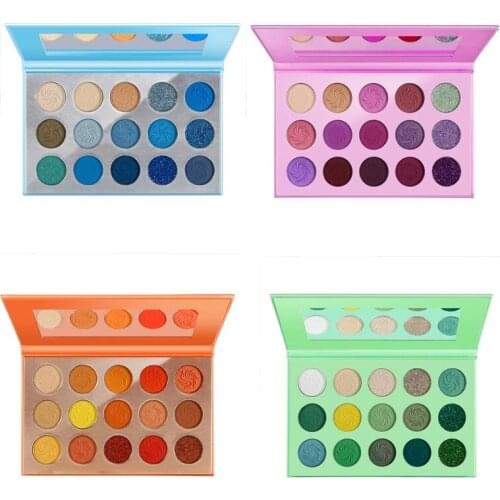 Logo Customized High Pigment Matte Shimmer Glitter Eyeshadow Palette Waterproof Long Lasting 4 Season Color Eye Shadow Pallete