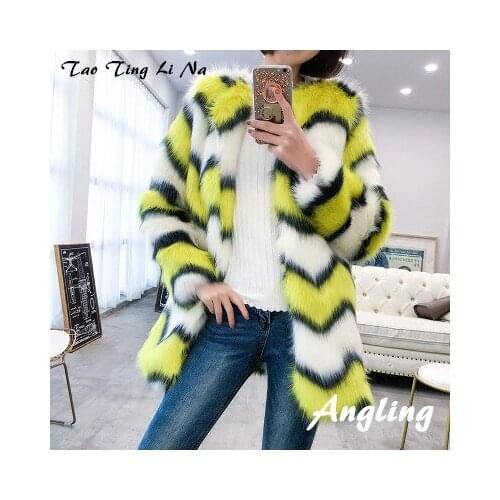 Top brand High-end New Style Fashion Women Faux Fur Coat 19C11 high quality