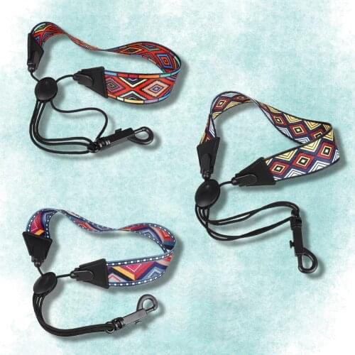 Saxophone Neckband Rainbow Weave Pattern Alto Tenor Tweeter Polyester Lanyard Saxophone Strap Accessories