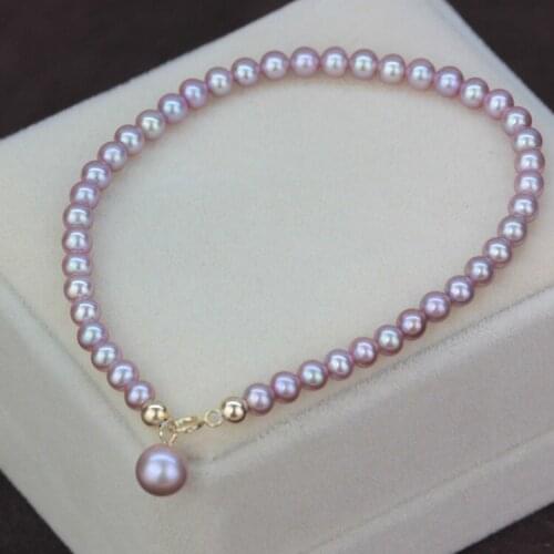 Eternal wedding 925 Sterling real Rare small purple pearl natural freshwater pearls necklace earring round small 3-4mm