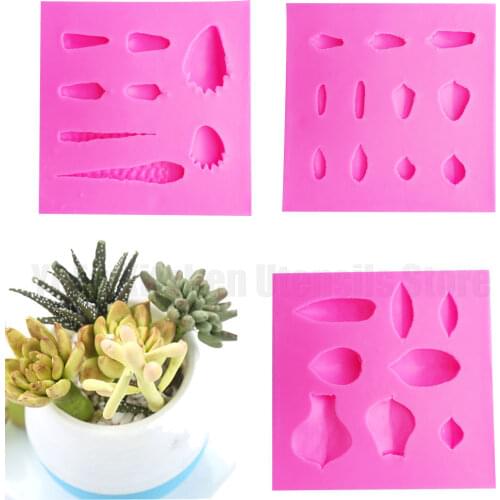 Silikonform Succulent Plants Flower Fondant Cake Molds Chocolate Mould Sugar-craft Decoration Tool DIY Baking Stencils T1046
