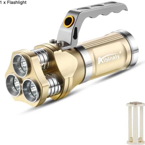 Tactics Powerful Rechargeable LED Flashlight 3 X T6 Led bead lamp waterproof searchlight camping lantern with AC/USB Charger