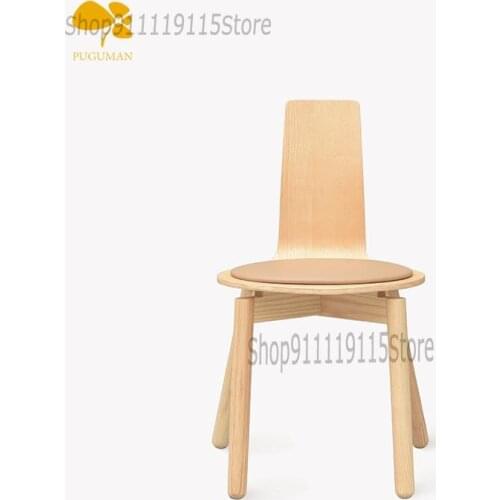 High End Japanese Style Solid Wood Upholstered Dining Chair