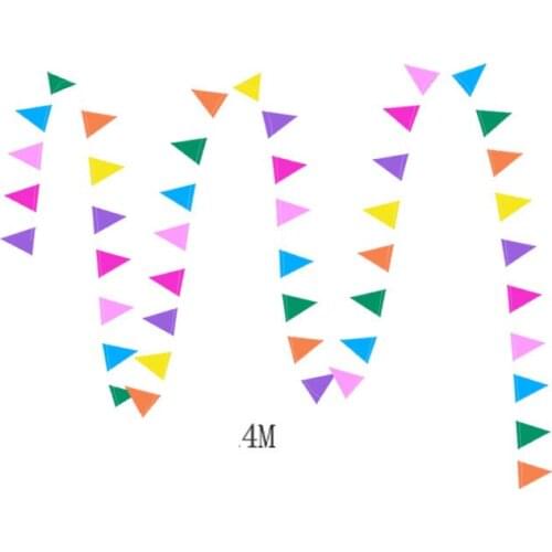 4meter colorful Pennant paper Flag Party bell garland Decoration Banner Bunting for birthday wedding event