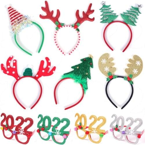 1pcs 2022 Christmas Headband Hair Accessories Deer Ears For Kids Adult Christmas Party Santa Xmas Hair Band Clasp Headwear